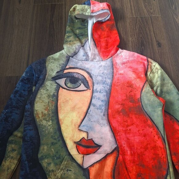 💙 Abstract Hoodie Colorful Medium Thickness Size L - Picture 3 of 7